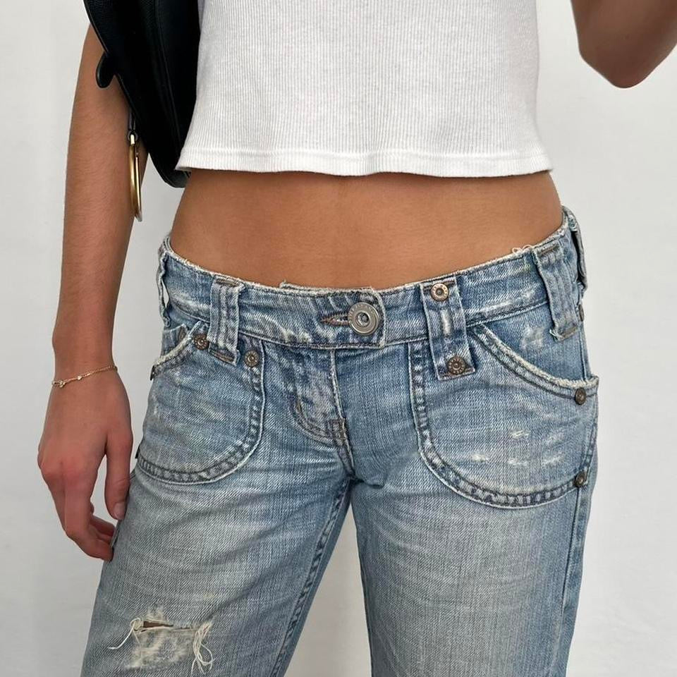 Vintage early 2000s blue wash bootcut jeans