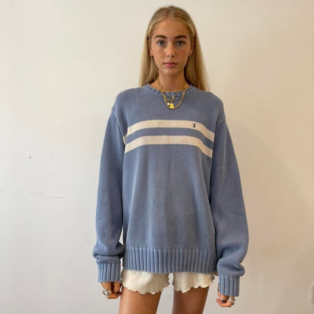 Summer collection πΊππ Vintage Ralph Lauren blue cotton knitted jumper π€
