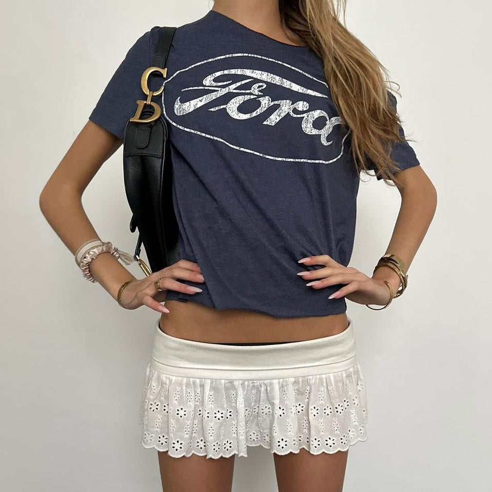 Vintage Ford off shoulder top