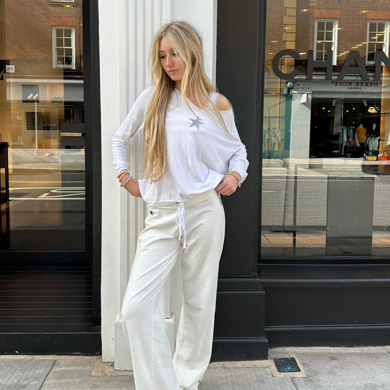 Vintage early 2000s star white long sleeve top