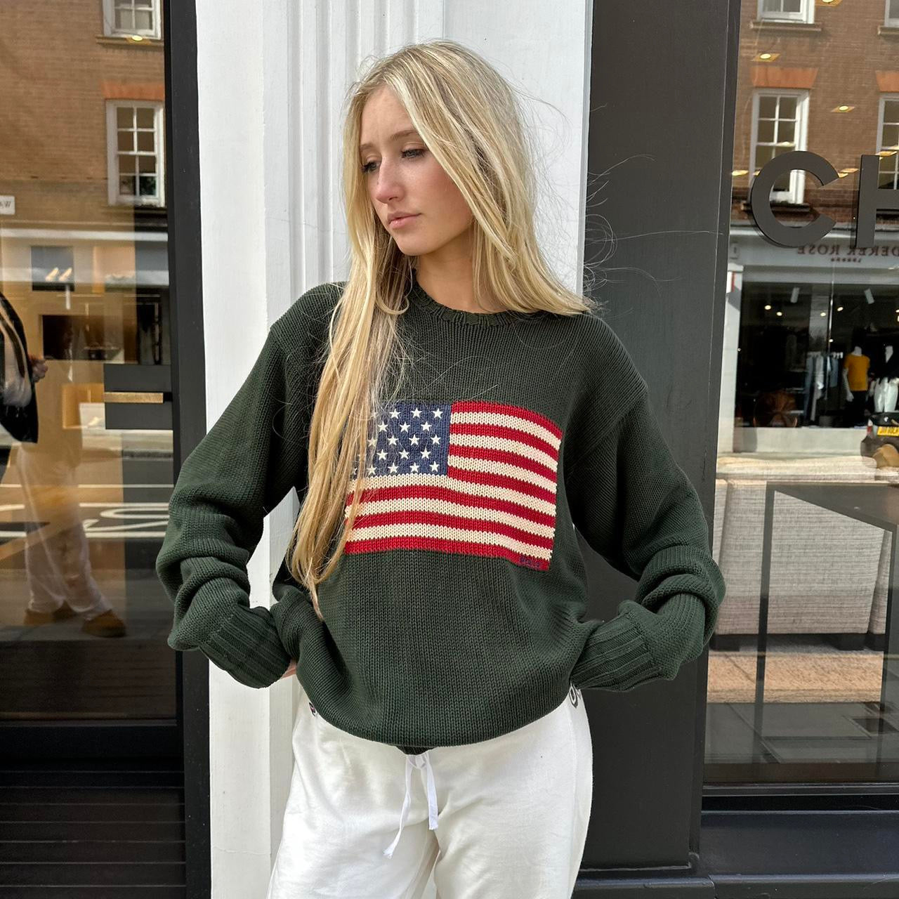 Vintage 90s Ralph Lauren American flag jumper - Main Image