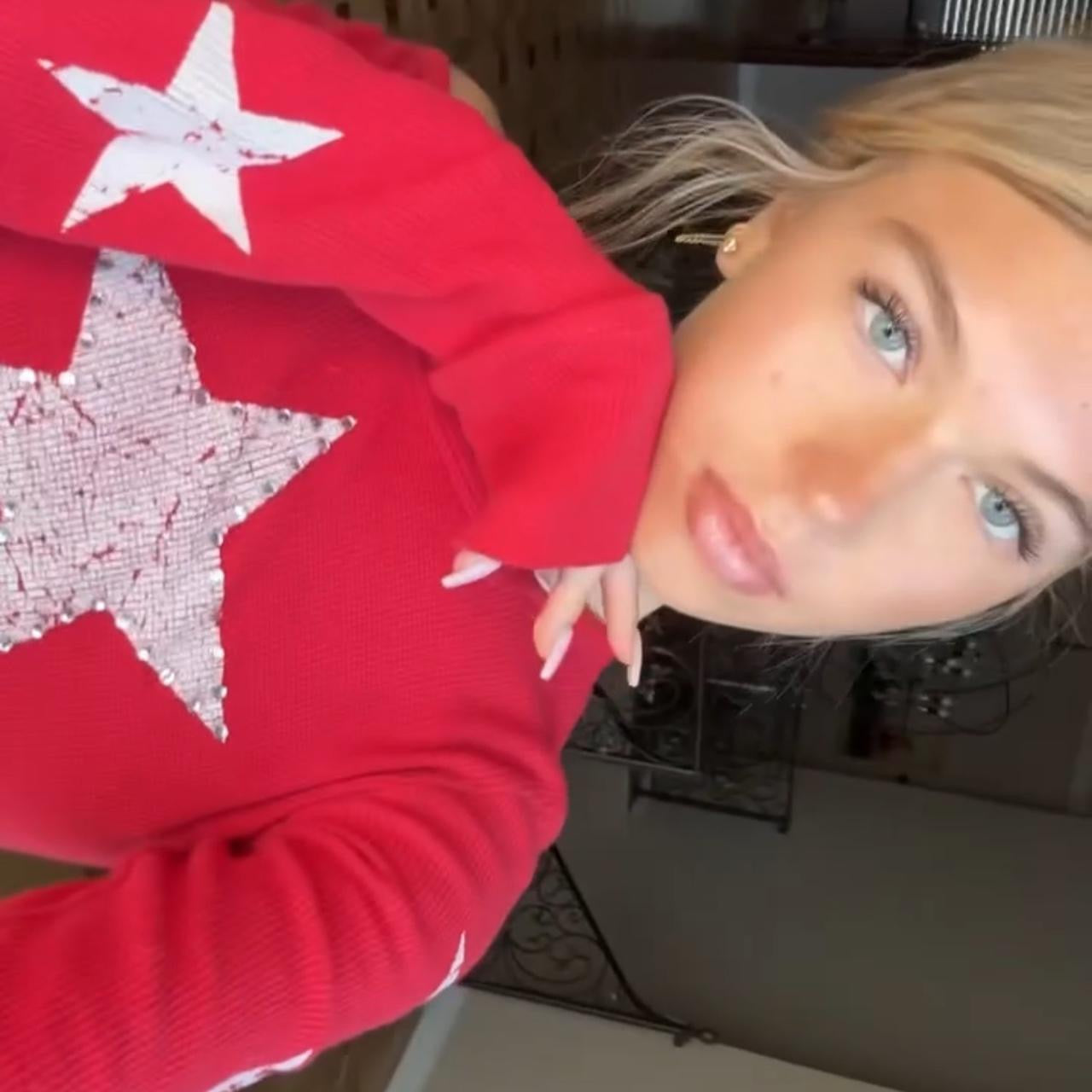 Vintage red long sleeve star top