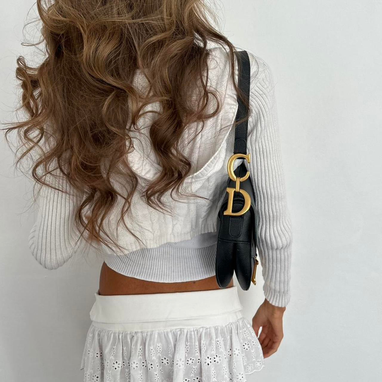 Vintage 2000s knit white hoodie top