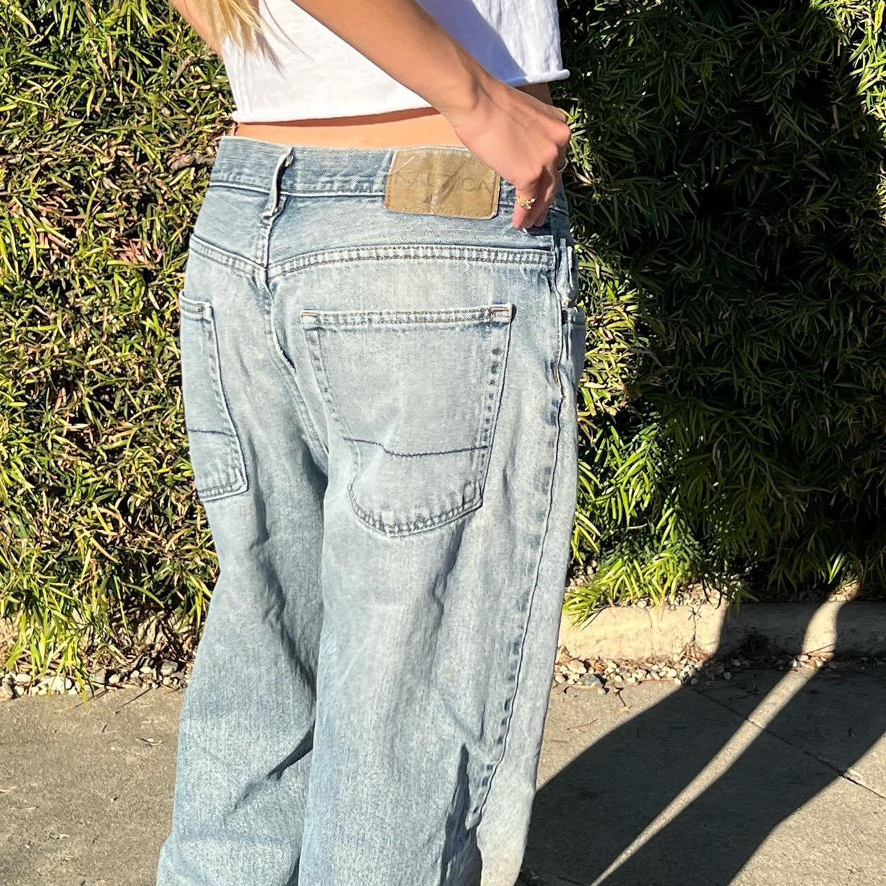 Vintage blue wash boyfriend fit style jeans