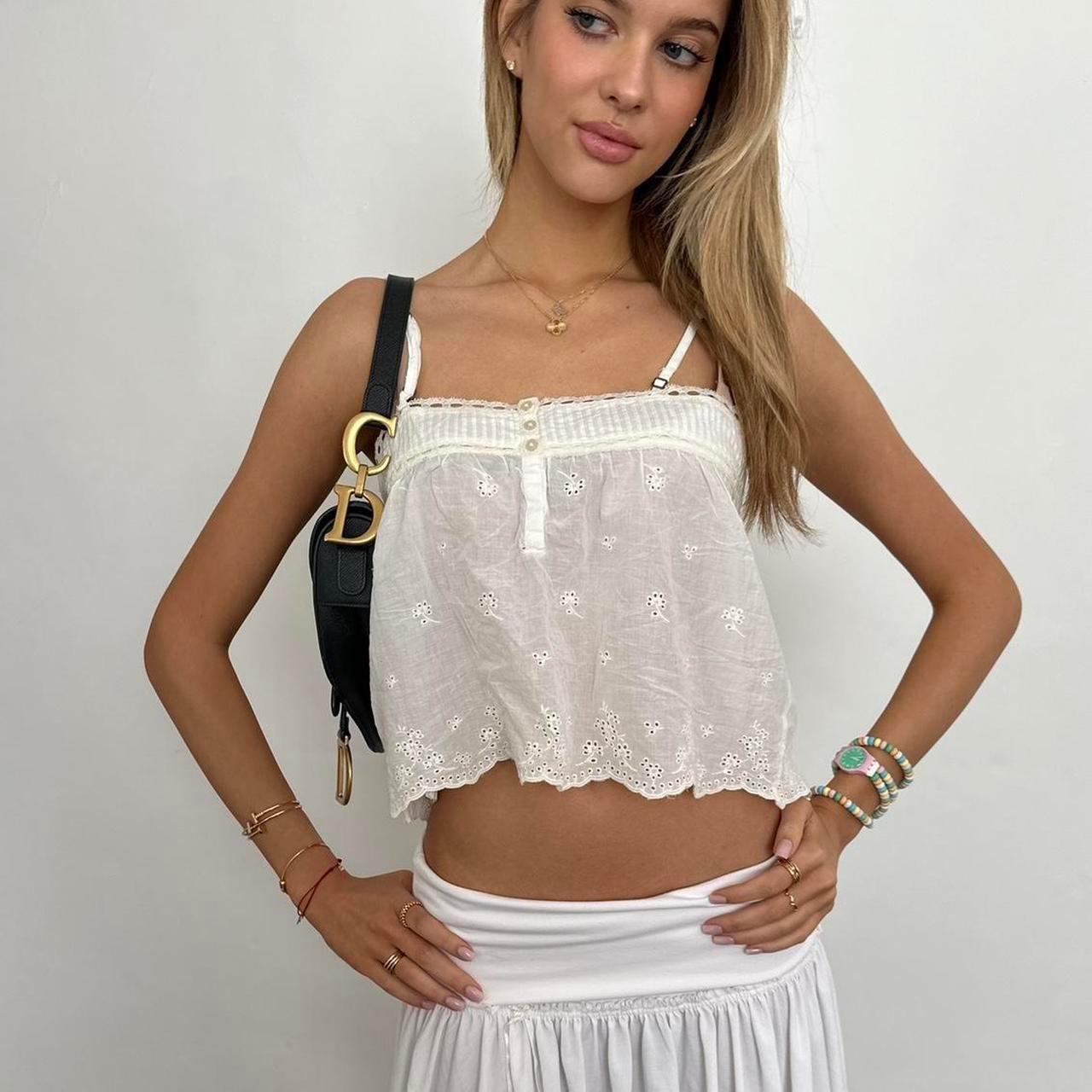 Vintage 2000’s Abercrombie and Fitch babydoll crop top