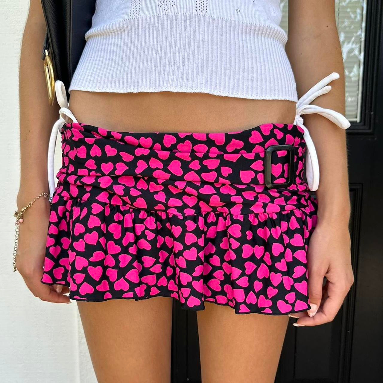 Vintage 90’s hearts pink mini skirt