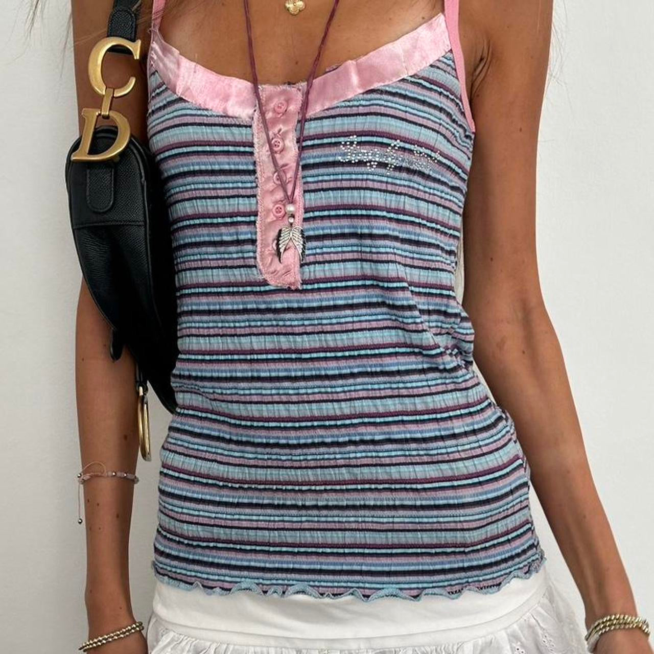 Vintage 2000’s blue striped cami top