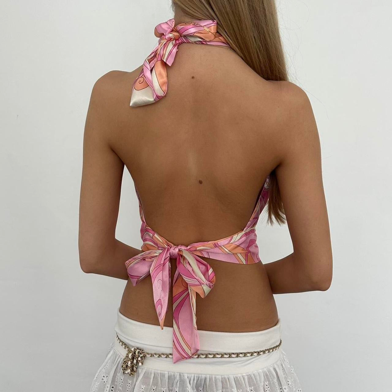 Vintage 2000’s pastel halter neck top