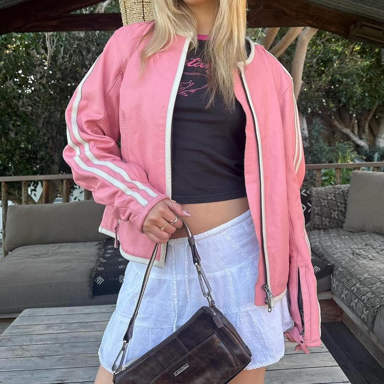 Vintage pink leather jacket π
