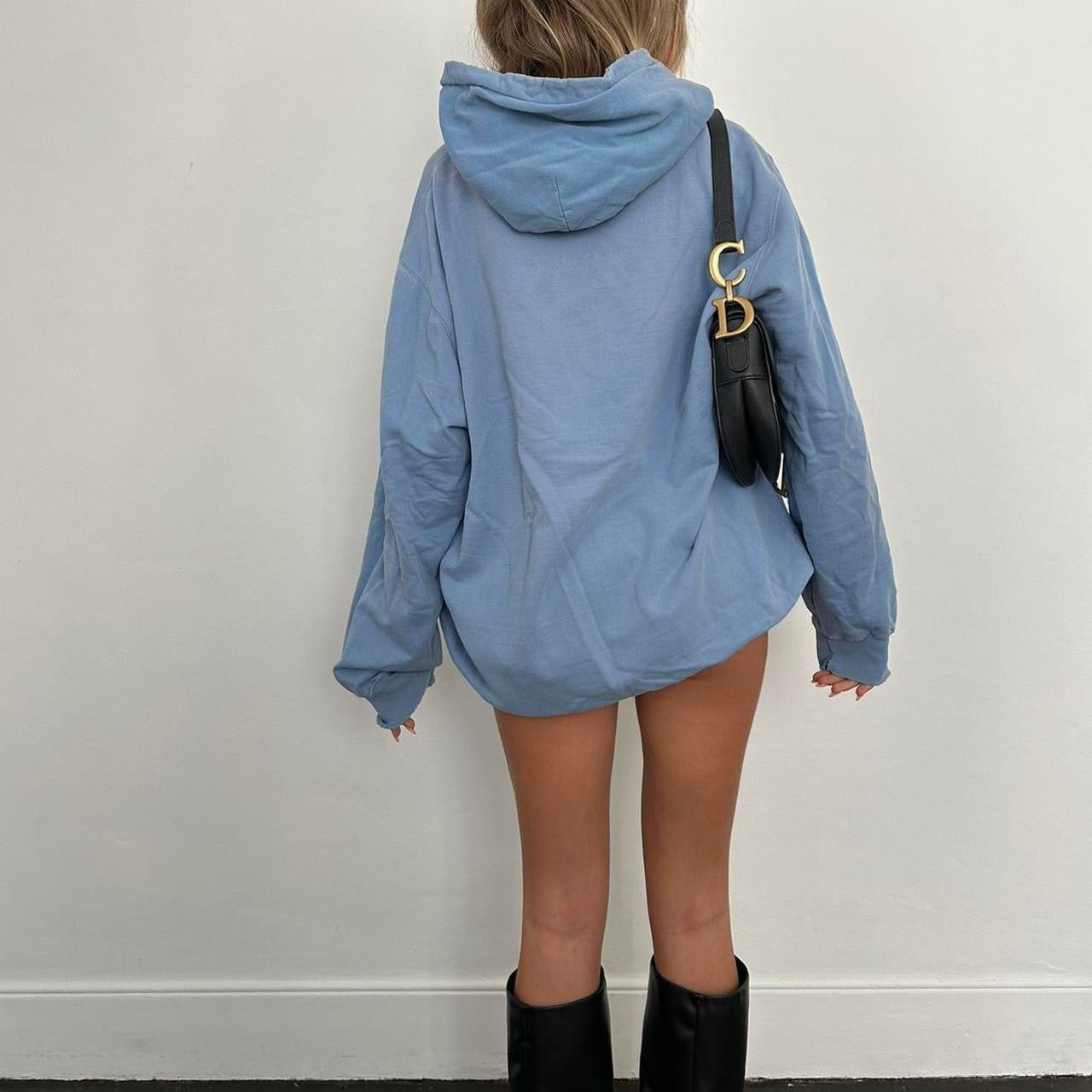 Vintage 2000’s Abercrombie and Fitch blue distressed hoodie