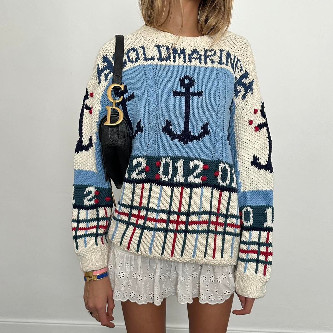 Vintage 90’s sailor knitted sweater ⚓️ 🩵