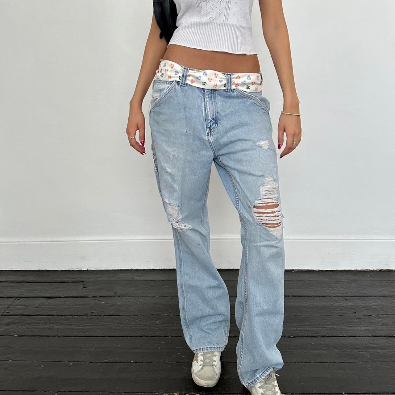 Vintage 90’s blue distressed carpenter jeans