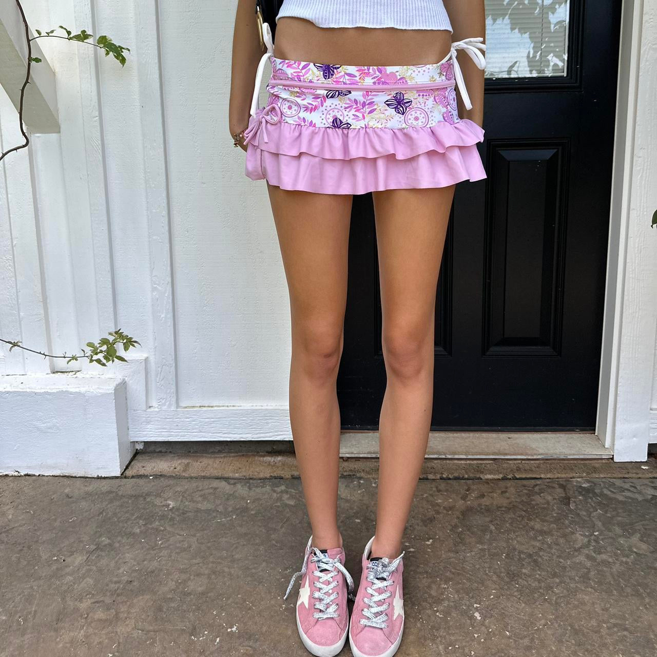 Vintage 90’s floral layered mini skirt