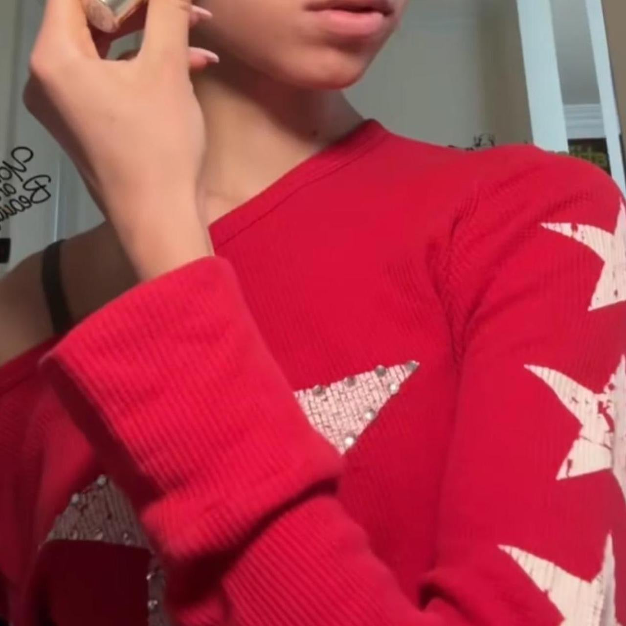 Vintage red long sleeve star top