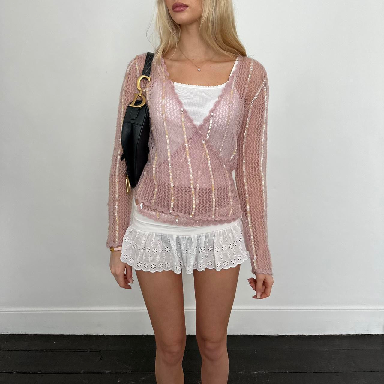 Vintage 90ās pink knit wrap top
