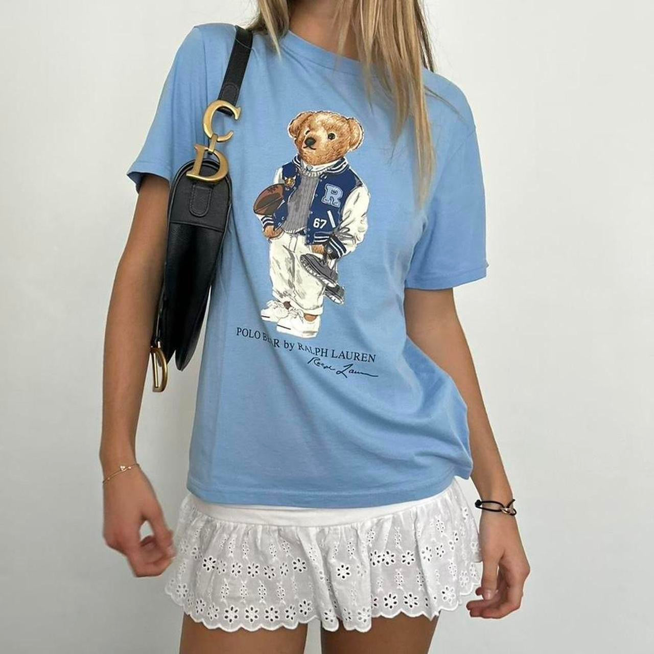Vintage Ralph Lauren teddy bear blue top