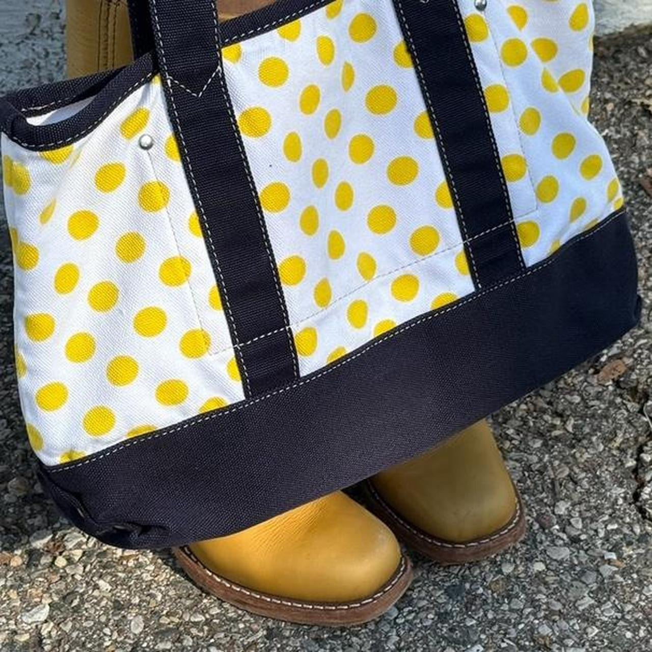 Vintage 2000’s J Crew polka dot yellow tote bag