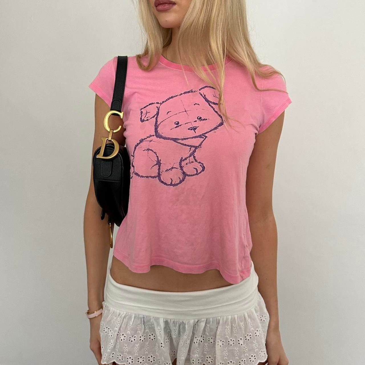 Vintage 90’s pink dog baby tee