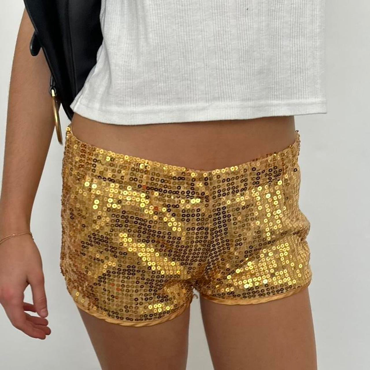 Vintage 2000s gold sequin shorts