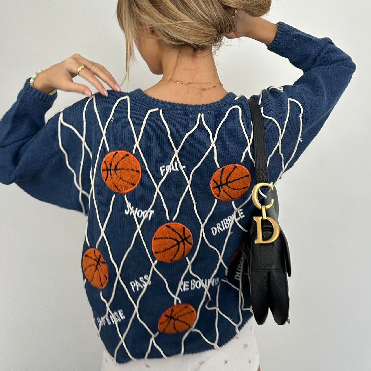 Vintage 90’s navy basketball cardigan