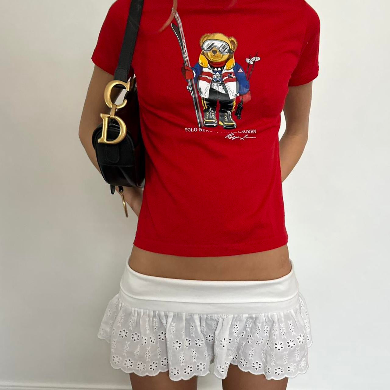 Vintage Ralph Lauren red bear baby tee
