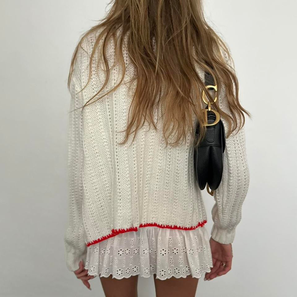 Vintage knitted tie up cardigan