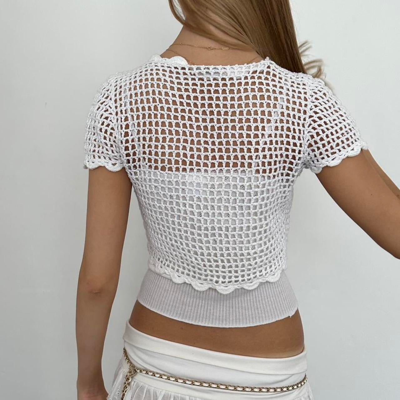 Vintage white delicate layering top
