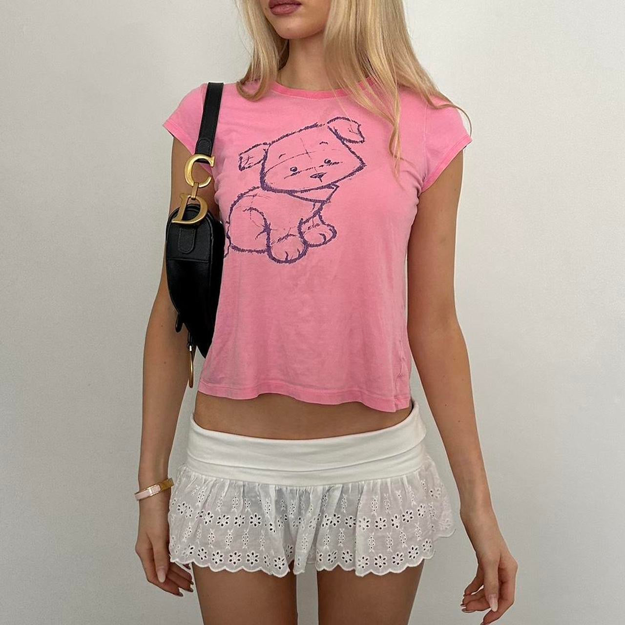 Vintage 90’s pink dog baby tee