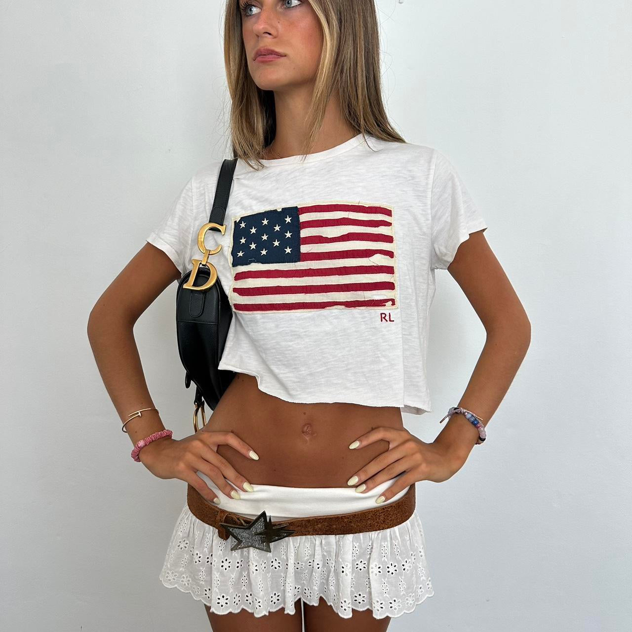 Vintage Ralph Lauren American flag preppy baby tee š¤