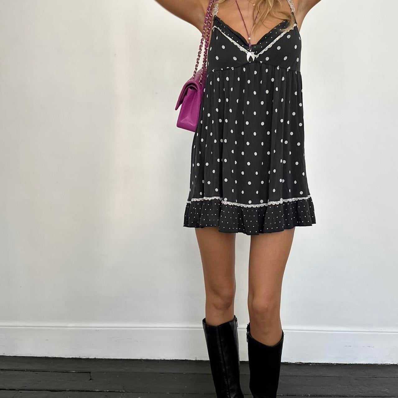 Vintage 2000’s Victoria’s Secret polka dot print babydoll dress