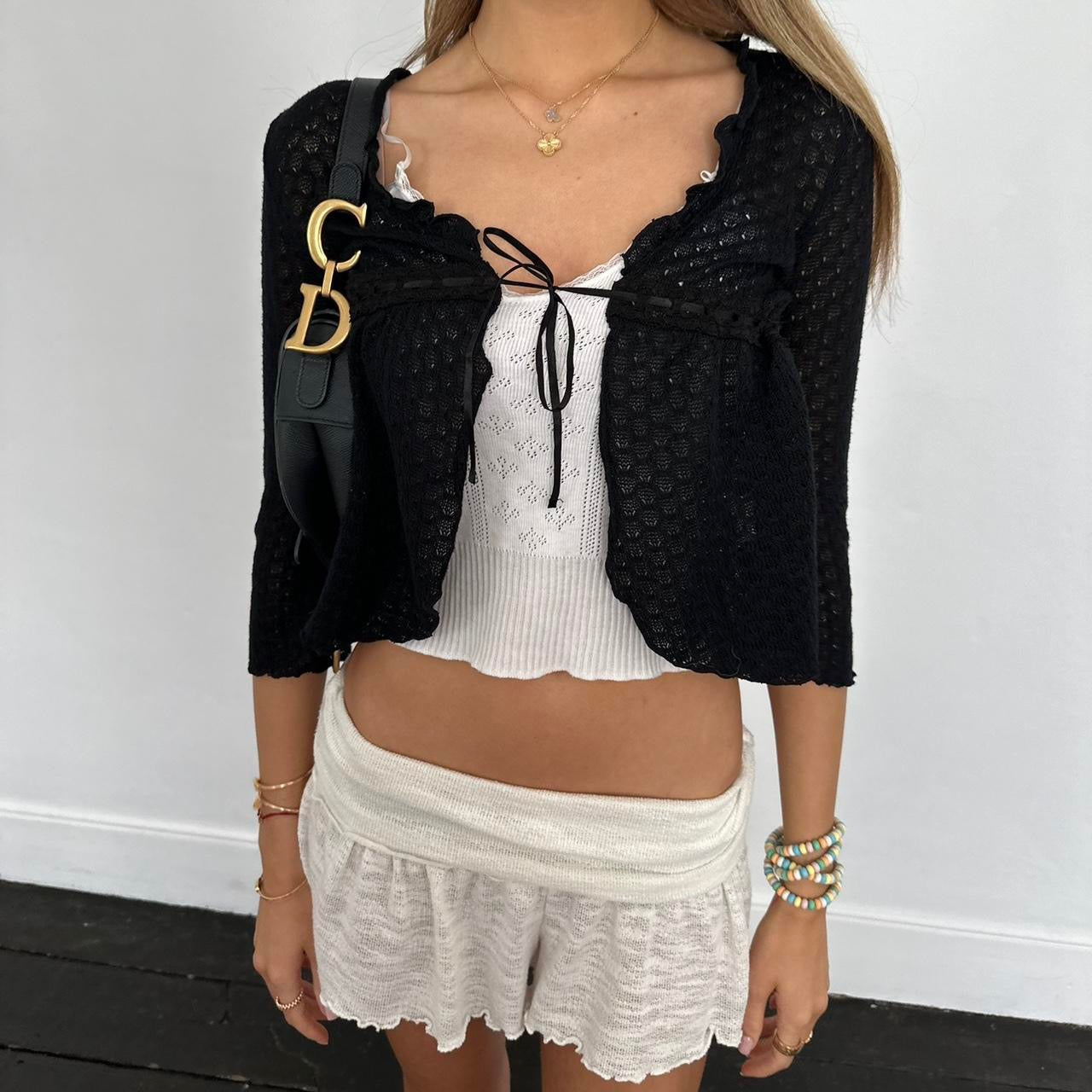 Vintage 2000’s open bohemian black cardigan