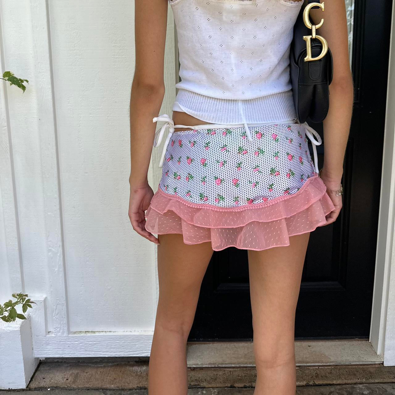 Vintage 90’s floral layered mini skirt