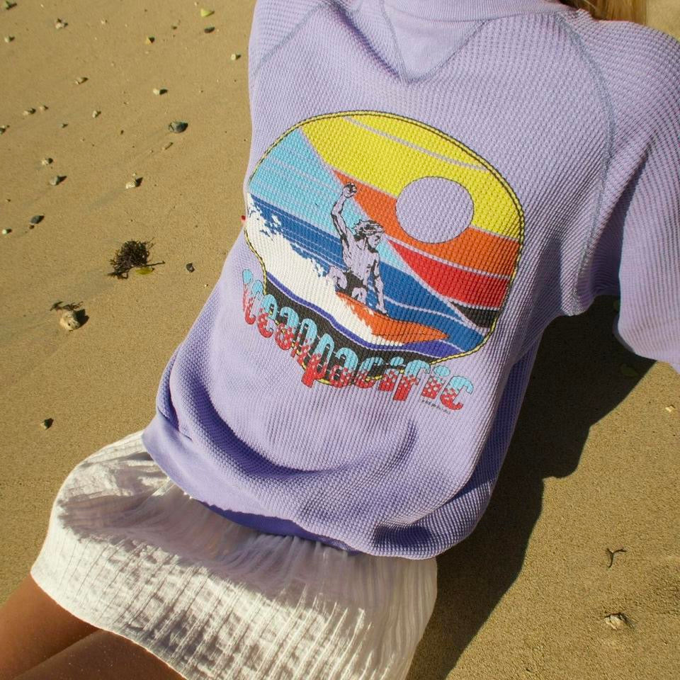 Vintage rare 1990s waffle surf long sleeve top