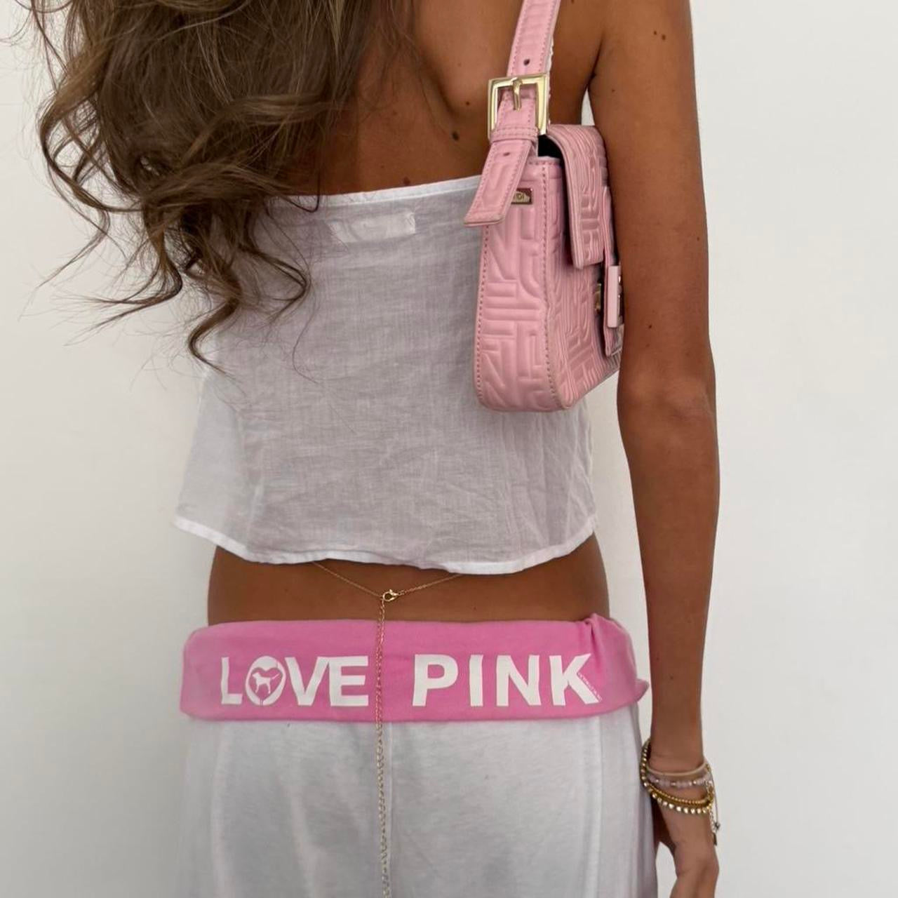 Vintage 00’s Victoria’s Secret rare pink and white folded sweatpants