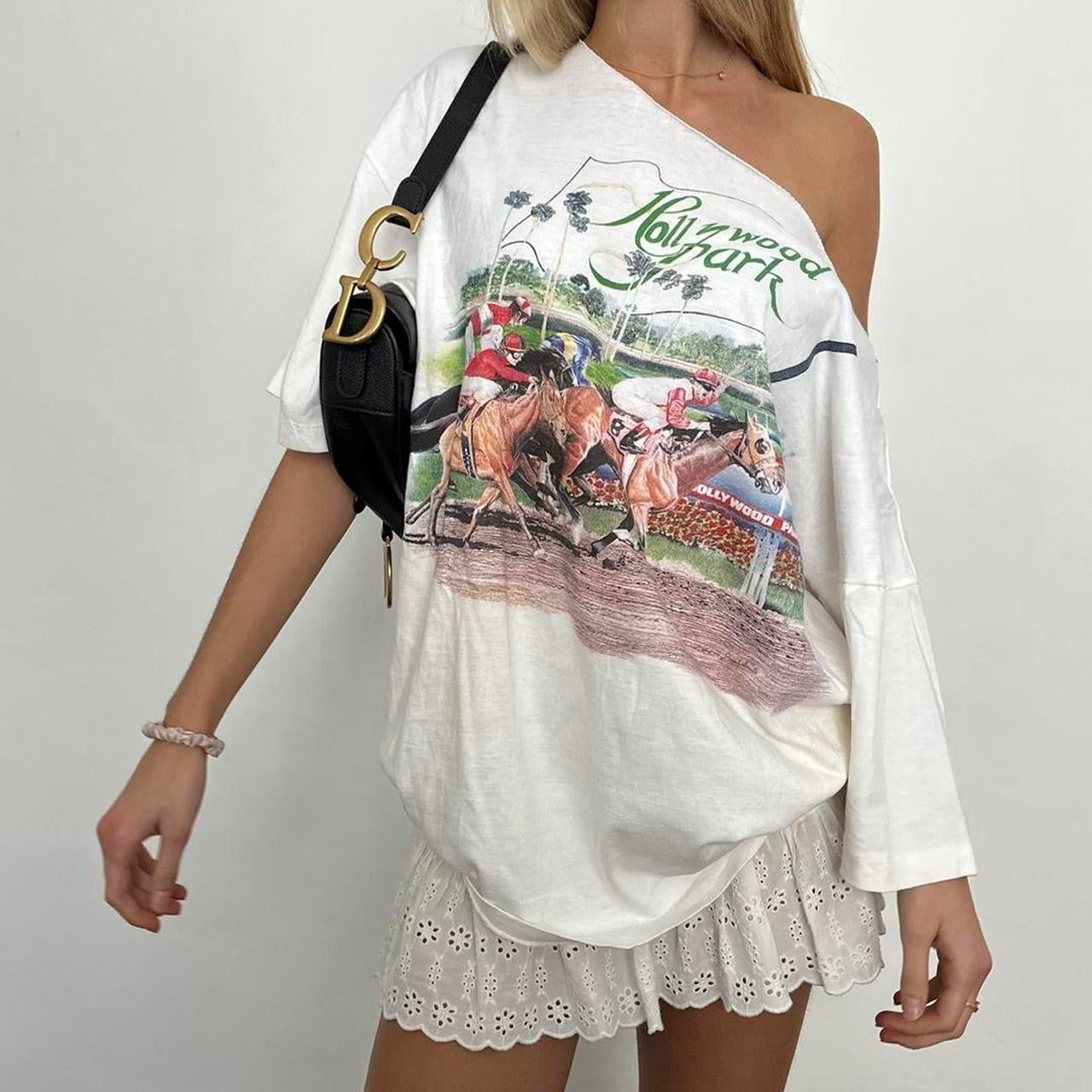 Vintage 90’s horse polo off the shoulder top