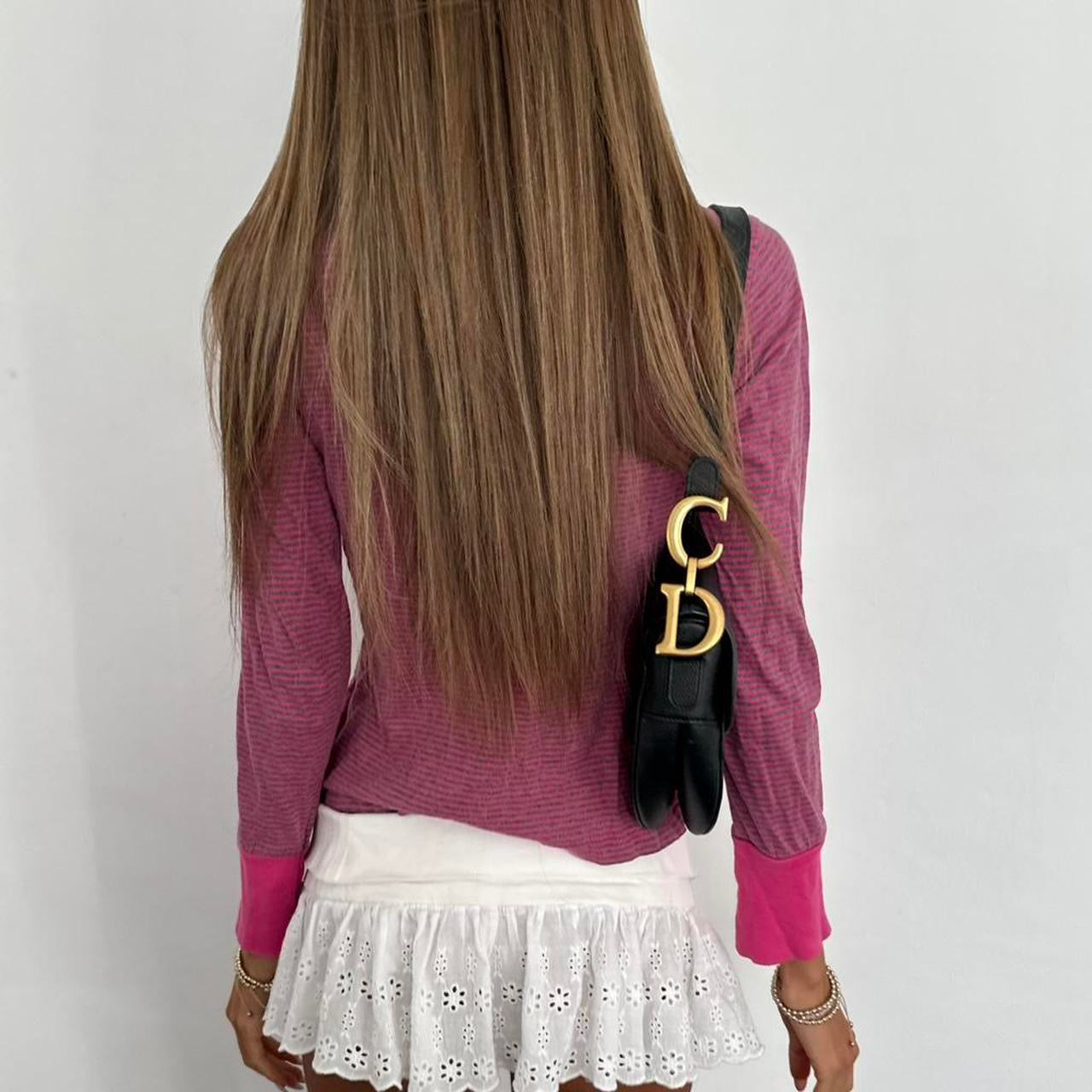 Vintage 2000’s pink stripe long sleeve top