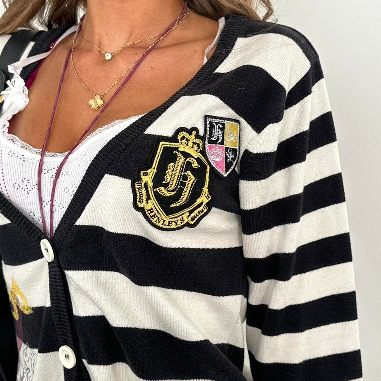 Vintage 2000s striped cardigan top