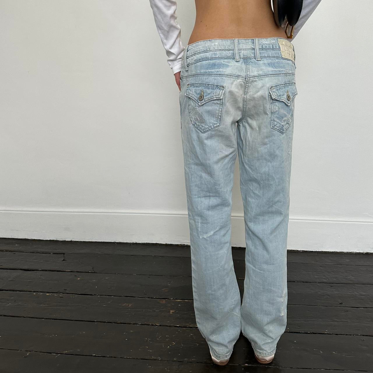 Vintage 2000’s blue distressed bootcut jeans