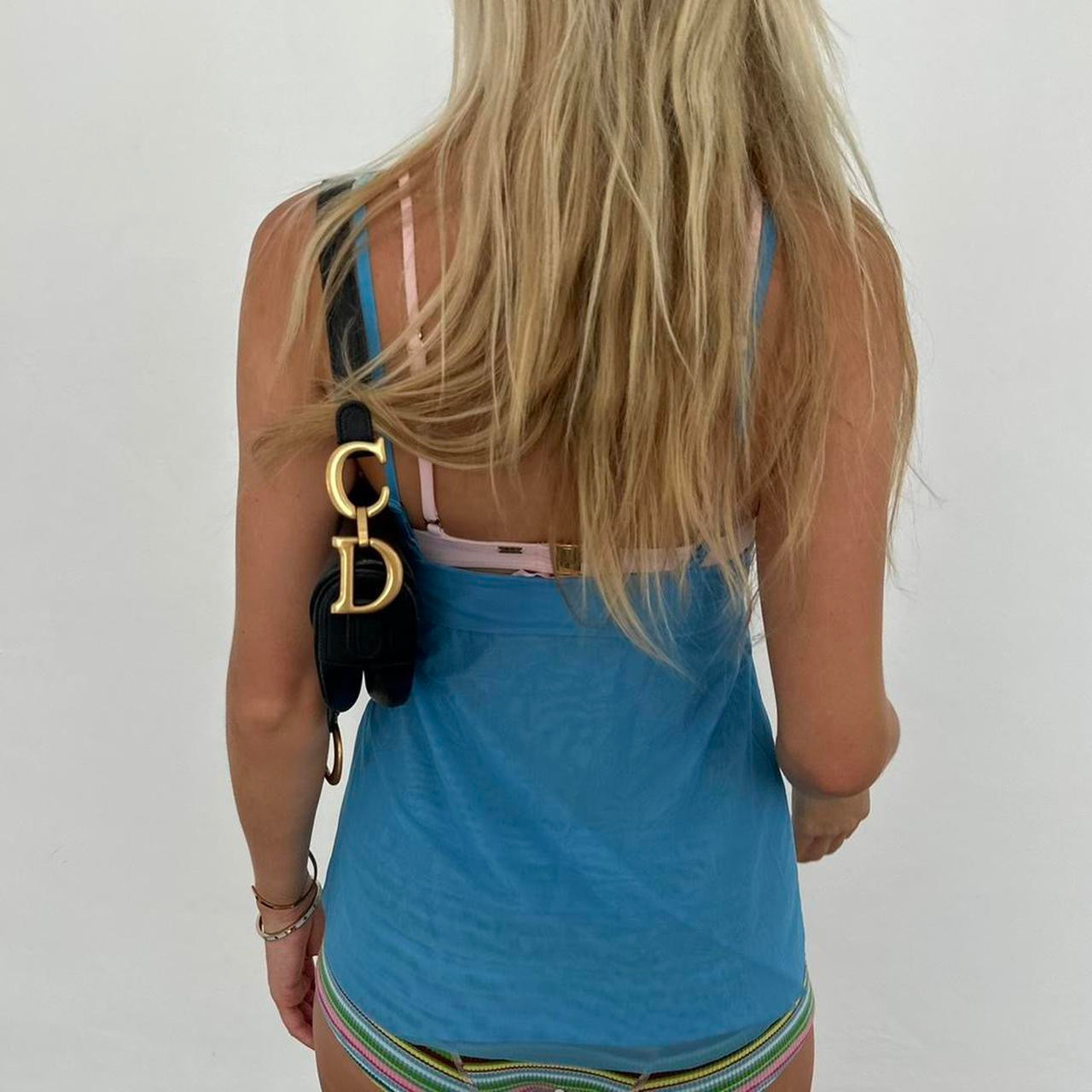 Vintage 2000’s Victoria’s Secret blue lace cami top