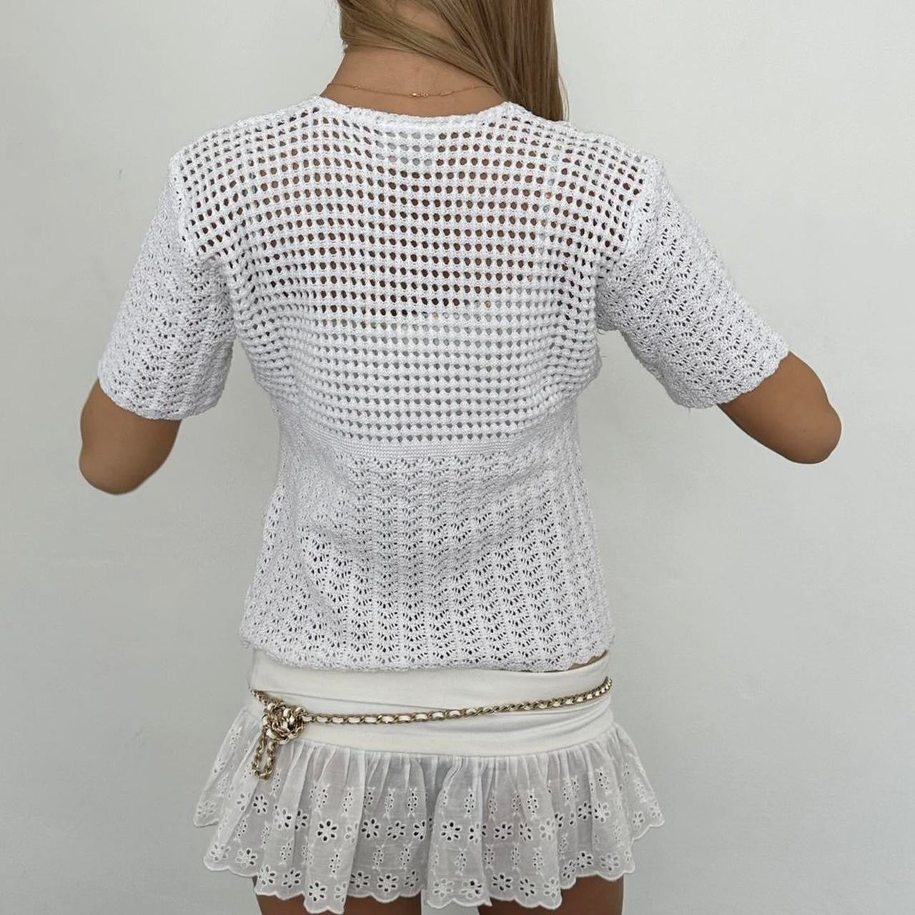 Vintage 90’s white cardigan layering top