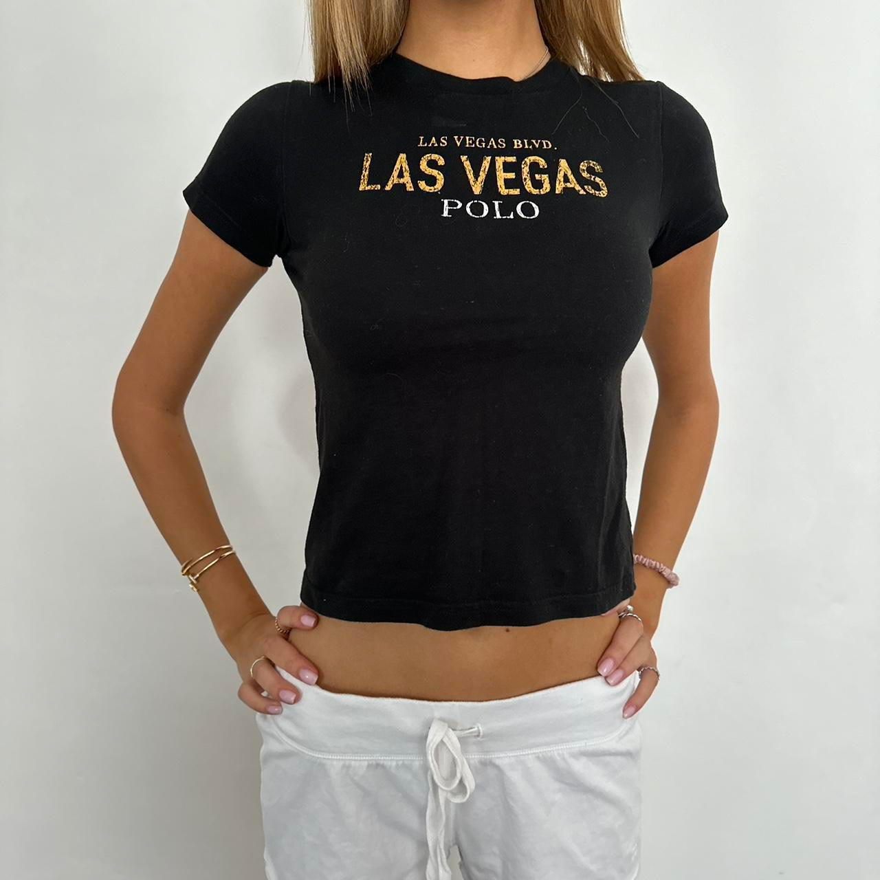 Vintage Ralph Lauren off black Las Vegas baby tee π€