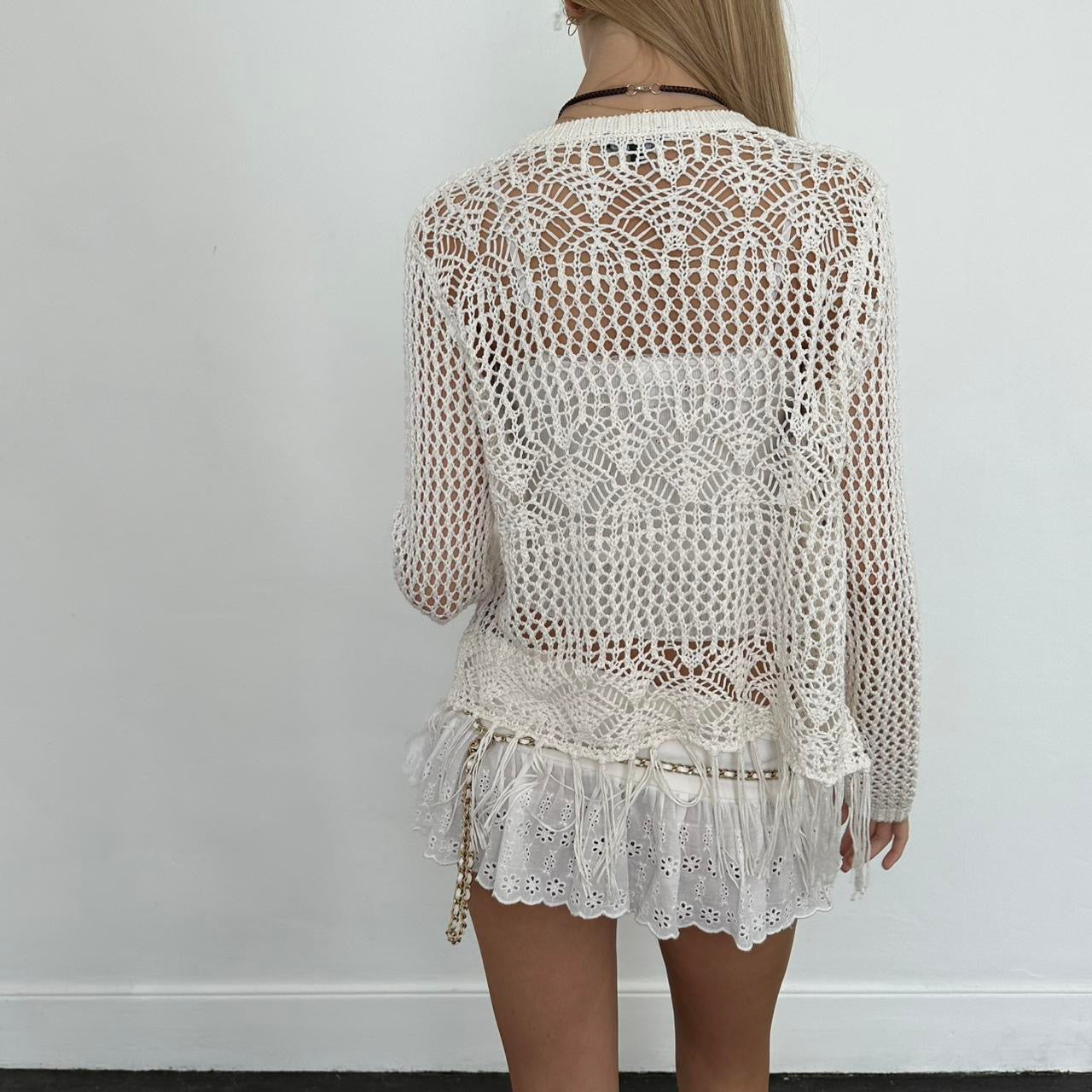 Vintage white delicate layering top