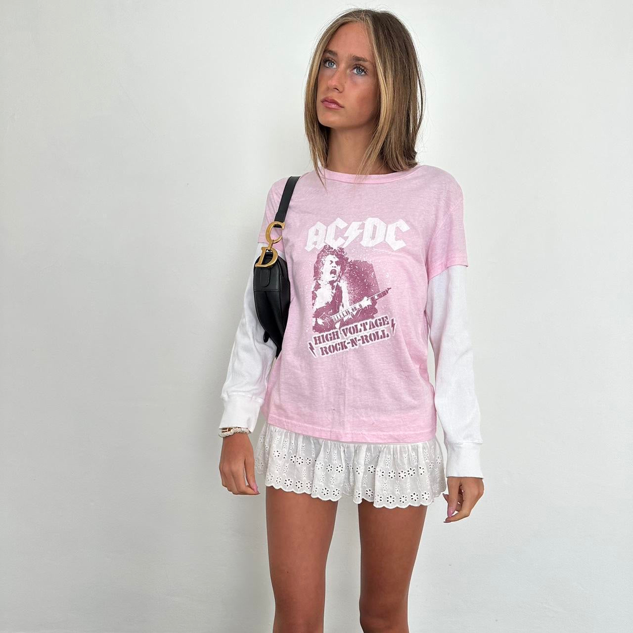 Vintage layered AC/DC long sleeve top