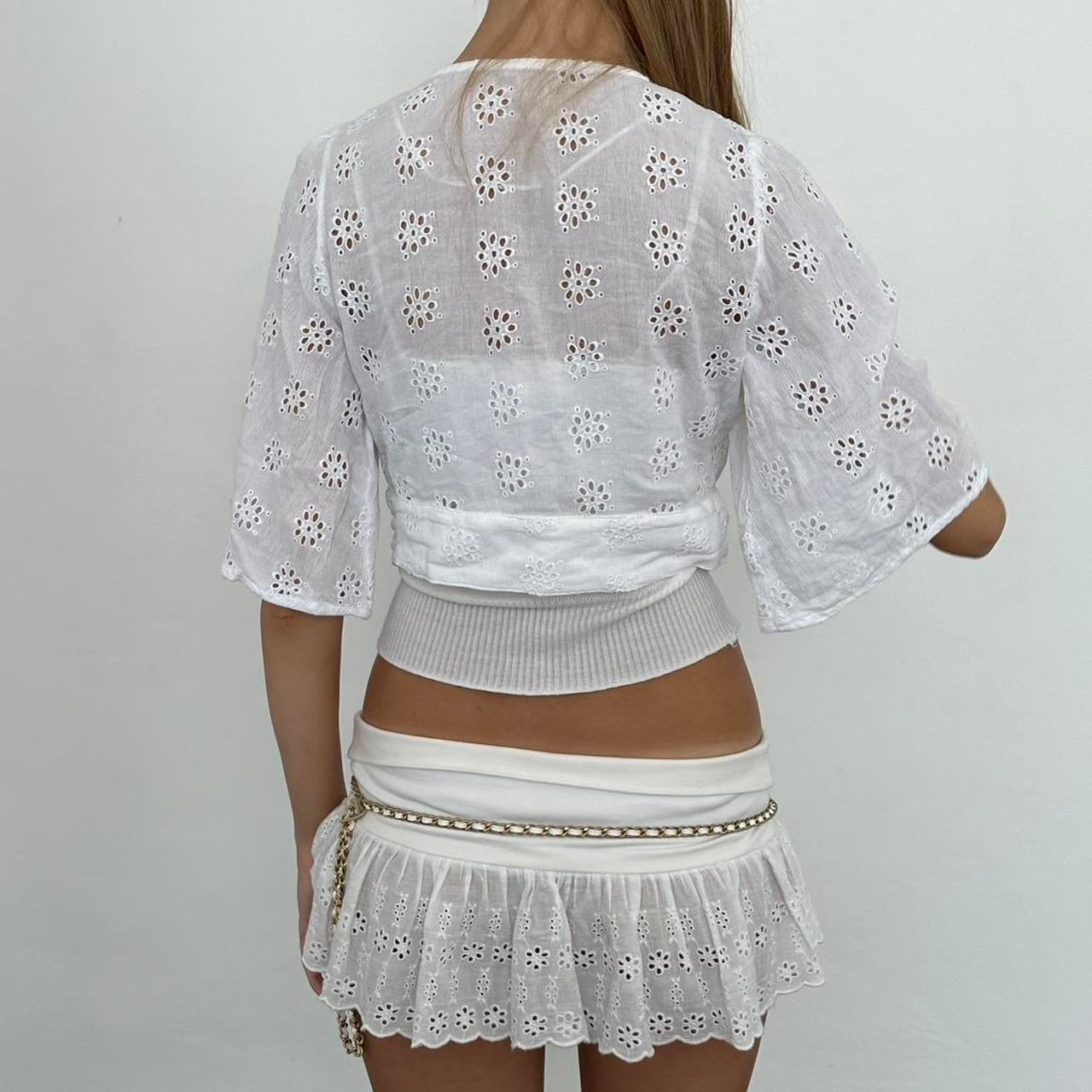 Vintage white delicate layering top
