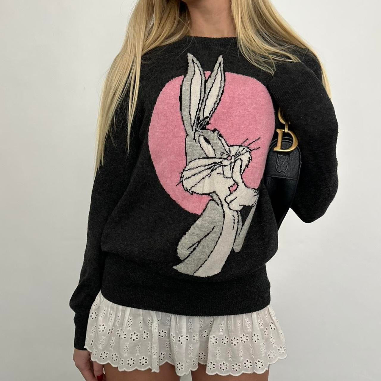Vintage looney tunes pink and grey soft sweater