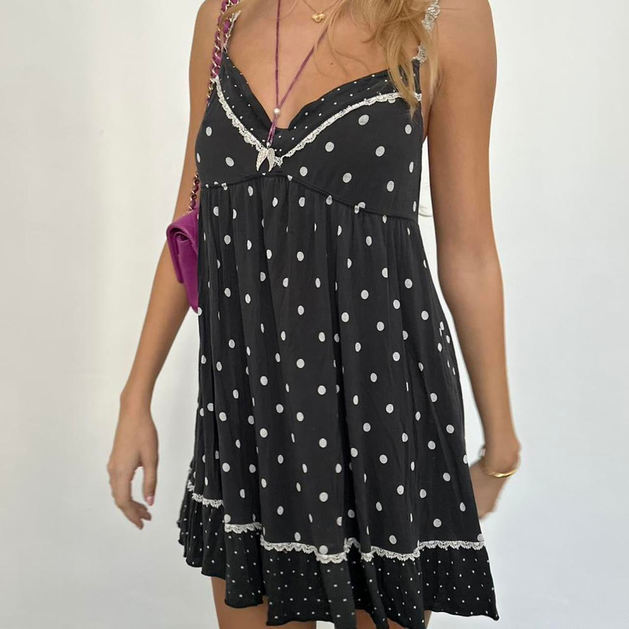 Vintage 2000’s Victoria’s Secret polka dot print babydoll dress