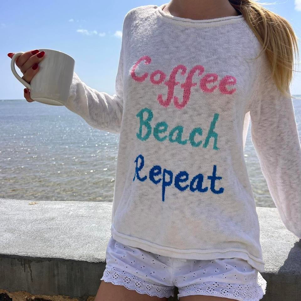 Vintage ‘coffee beach repeat’ sweater