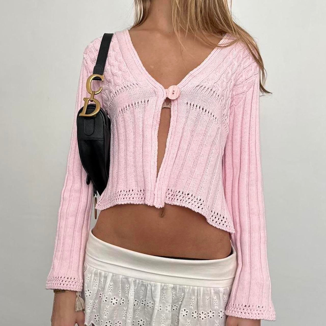 Vintage 90ās pink button cardigan top š