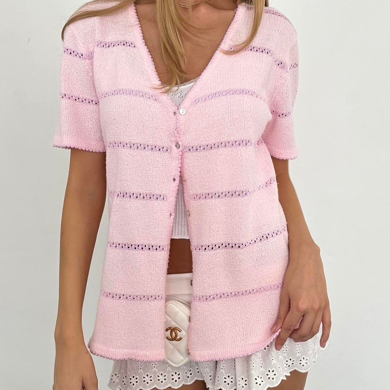 Vintage pink delicate layering cardigan