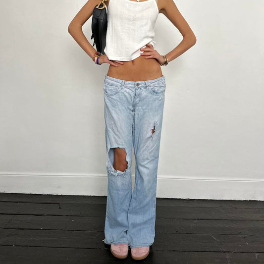 Vintage Hollister 2000βs blue distressed jeans